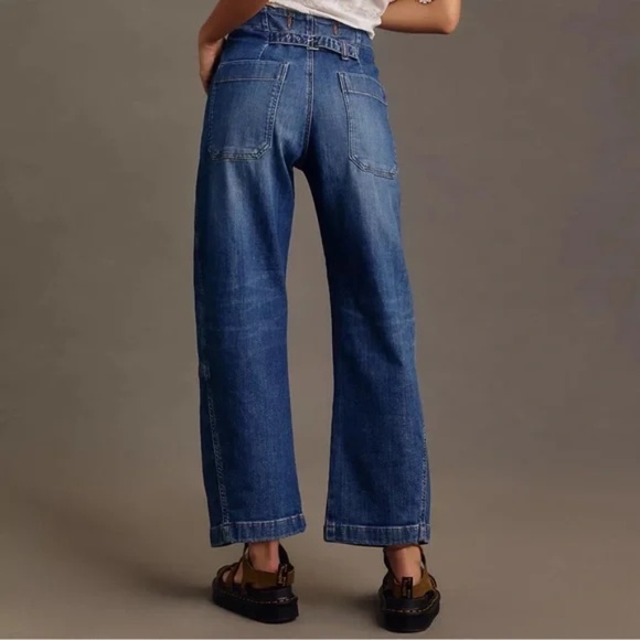 Pilcro Anthropologie NWT The Arin Mid-Rise Button-Front Barrel Pant Jeans 30 - Picture 2 of 10
